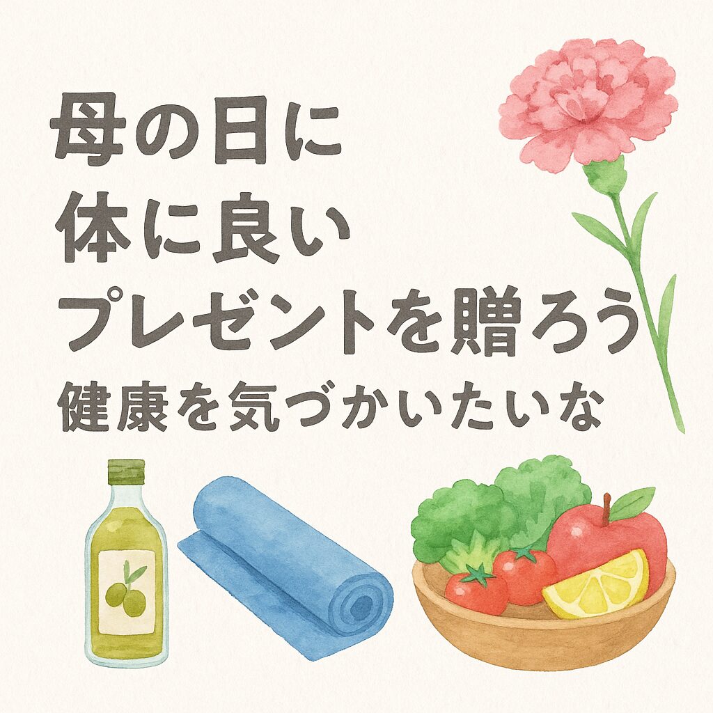 母の日に体に良いプレゼントを贈ろう。健康を気づかいたいな