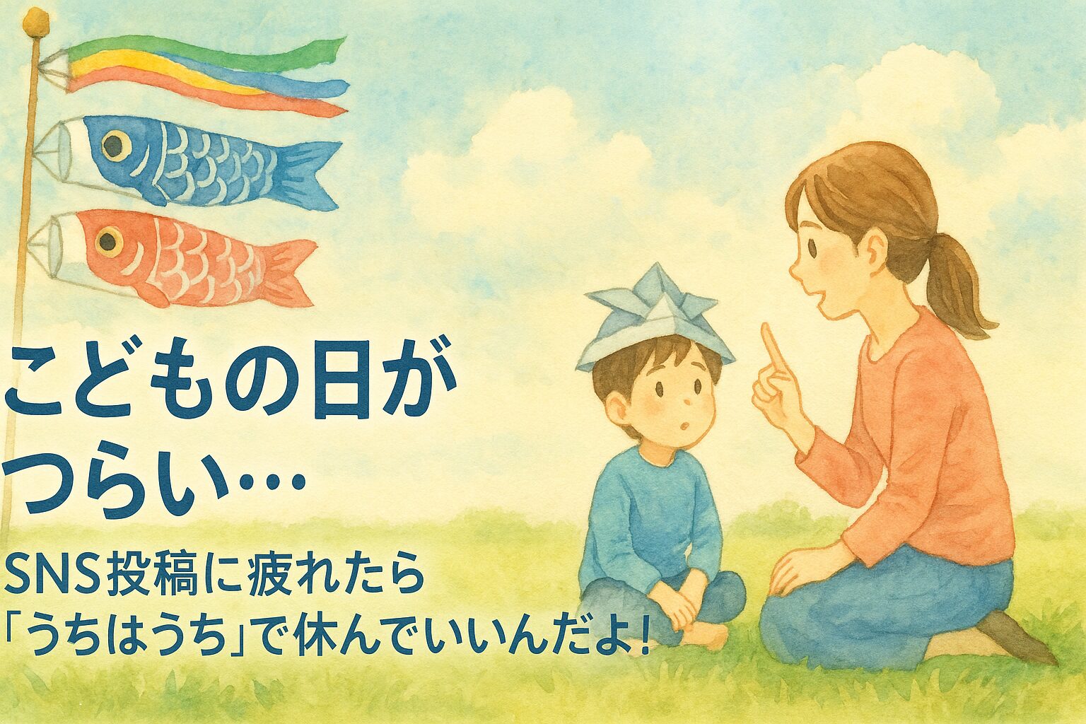 こどもの日がつらい…SNS投稿に疲れたら「うちはうち」で休んでいいんだよ！