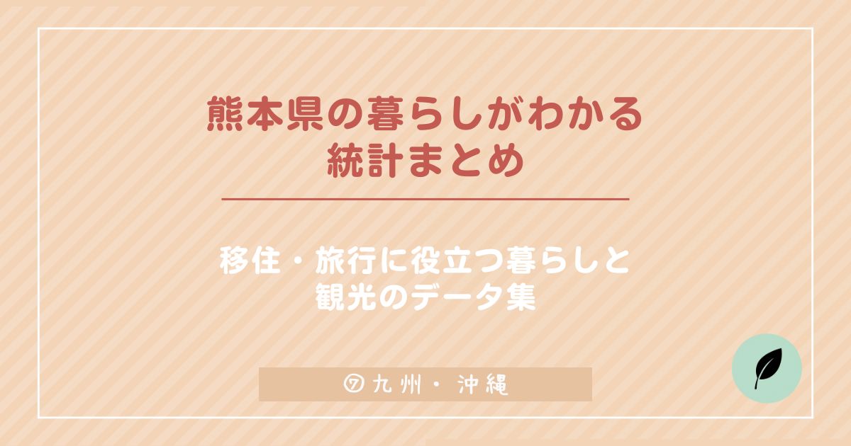 熊本県の統計まとめ！人口・暮らし・観光・気候をわかりやすく解説！