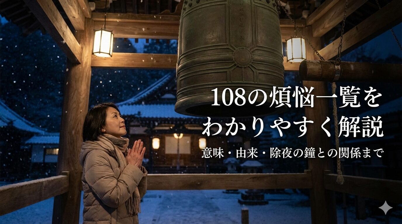 108の煩悩一覧をわかりやすく解説｜意味・由来・除夜の鐘との関係まで